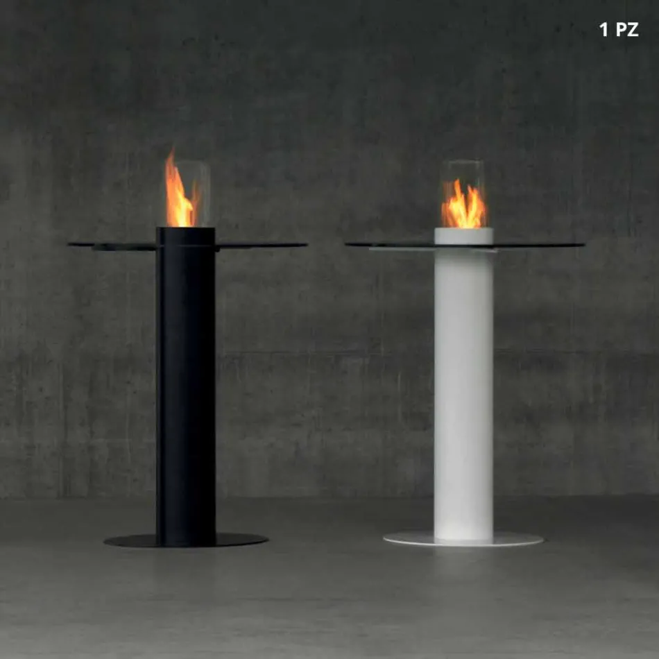 Bioetanol de exterior Biocamino com tampo de vidro Dean-Table Viadurini