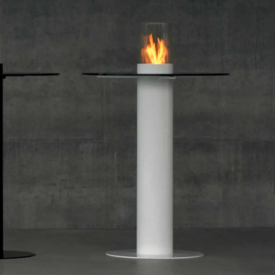 Bioetanol de exterior Biocamino com tampo de vidro Dean-Table Viadurini