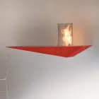 Biofireplace de Parede com Design Moderno em Aço Pintado e Vidro - Malcolm Viadurini