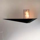 Biofireplace de Parede com Design Moderno em Aço Pintado e Vidro - Malcolm Viadurini