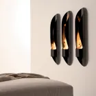 Bio-lareira de Parede Tubular e Design Moderno em Black Steel - Jackson Viadurini
