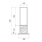 Biolareira de Mesa Cilíndrica em Vidro Temperado e Metal Preto - Ringo Viadurini