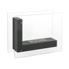 Biolareira de piso com estrutura dupla face em vidro e metal preto - Squillo Viadurini