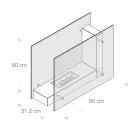 Biolareira de piso com estrutura dupla face em vidro e metal preto - Squillo Viadurini