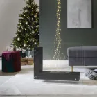 Biolareira de piso com estrutura dupla face em vidro e metal preto - Squillo Viadurini