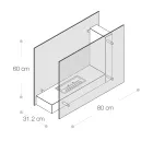 Bio-Lareira de Piso com Estrutura Dupla Face em Vidro e Metal - Planetao Viadurini