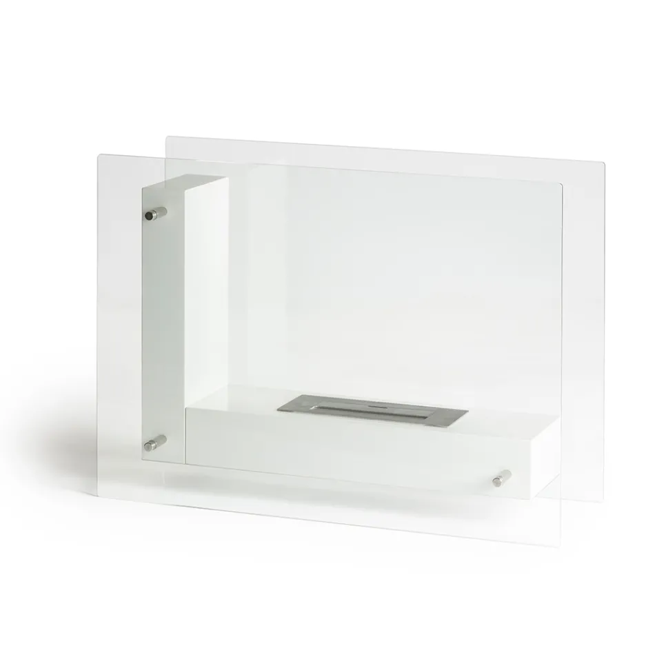 Bio-Lareira de Piso com Estrutura Dupla Face em Vidro e Metal - Planetao Viadurini