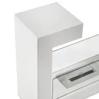 Piso Bio Lareira em Metal Pintado de Branco e Vidro Temperado - Pelide Viadurini