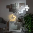 Piso Bio Lareira em Metal Pintado de Branco e Vidro Temperado - Pelide Viadurini