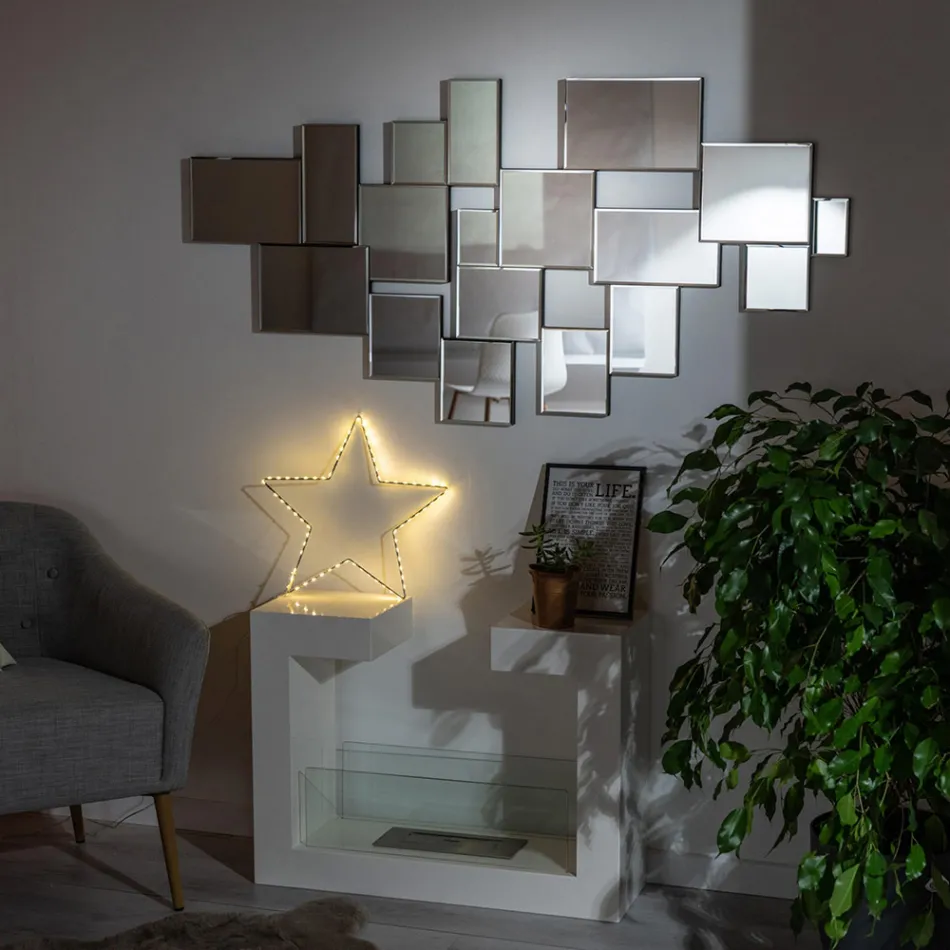 Piso Bio Lareira em Metal Pintado de Branco e Vidro Temperado - Pelide Viadurini