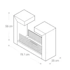 Piso Bio Lareira em Metal Pintado de Branco e Vidro Temperado - Pelide Viadurini