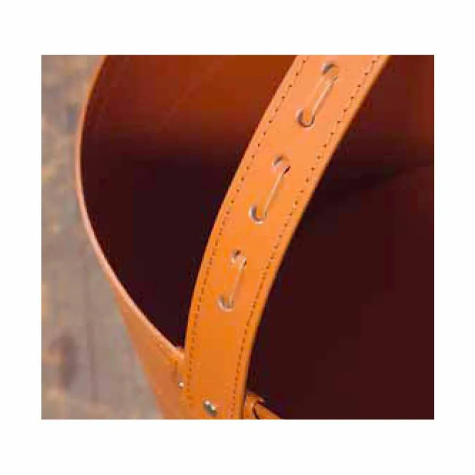 Bolsa de lenha em couro Milo 100% Made in Italy Viadurini