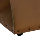 Saco para lenha em couro ecológico com rodas Fabricado na Itália - Caracol Viadurini