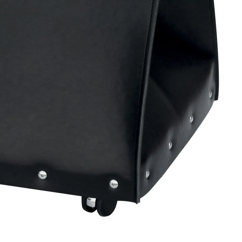 Saco para lenha em couro ecológico com rodas Fabricado na Itália - Caracol Viadurini