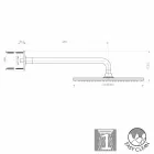 Cabeça de chuveiro Bossini Dream cromado elegante com braço de jato único Viadurini