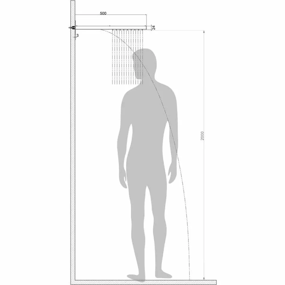 Cabeça de chuveiro Bossini Manhattan em aço inoxidável com dois jatos Viadurini