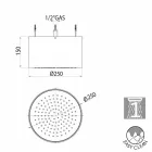 Cabeça de chuveiro Bossini Oki rodada em um jato estilo moderno Viadurini