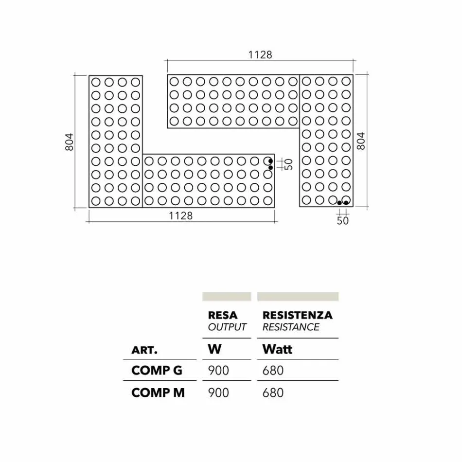 Radiador hidráulico em liga leve de design de tijolo fabricado em Itália por Scirocco H Viadurini