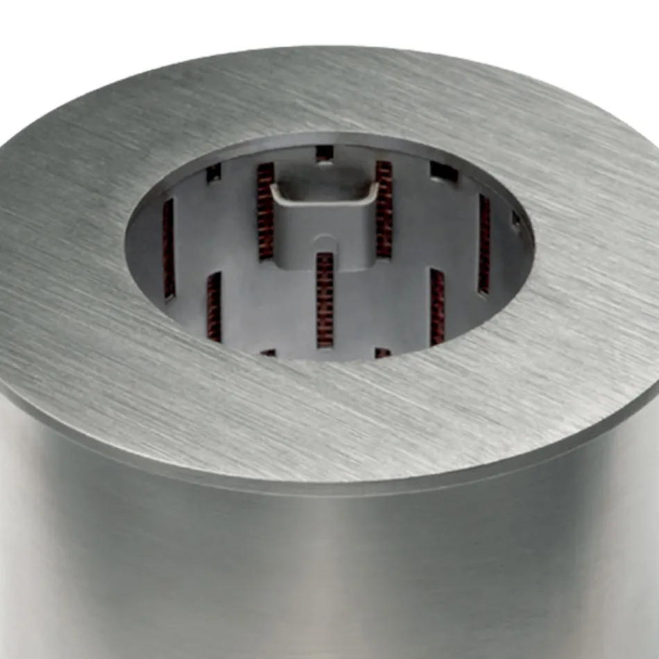 Queimador circular em aço acetinado para lareira a bioetanol - Griff12 Viadurini