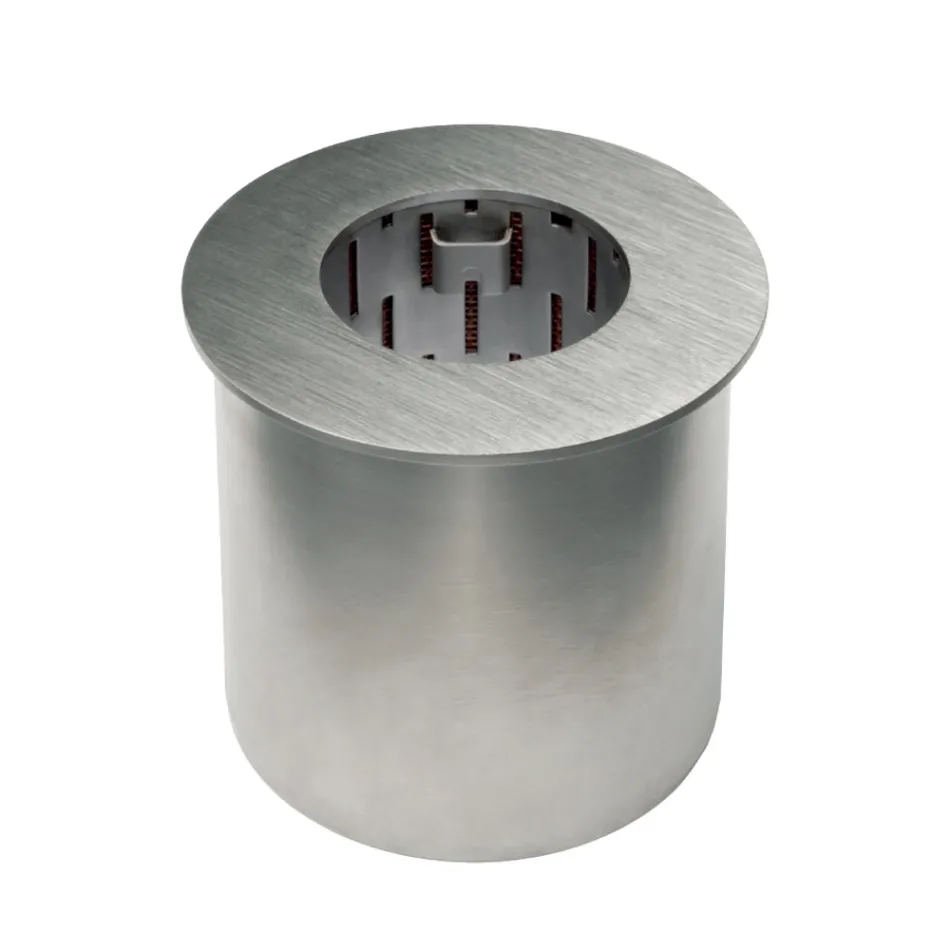 Queimador circular em aço acetinado para lareira a bioetanol - Griff12 Viadurini