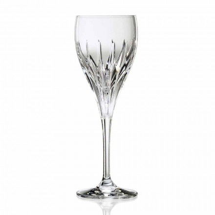 Taça de vinho tinto com design de luxo italiano em Eco Crystal 12 peças - Voglia Viadurini