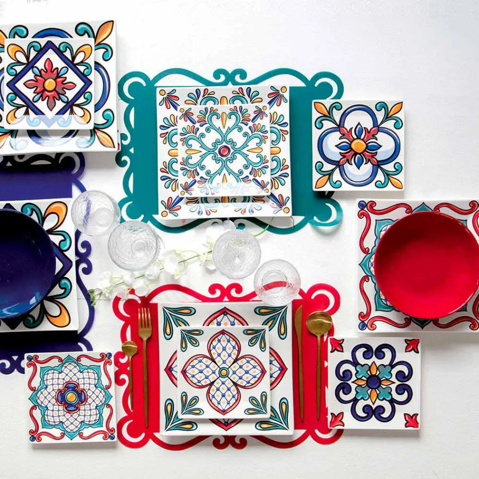 Taça de Vinho ou Água em Vidro Colorido ou Transparente com Decoração, 12 Peças - Rocca Viadurini