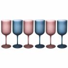 Taças de vinho coloridas em vidro fosco com efeito de gelo 12 peças - Norvegio Viadurini