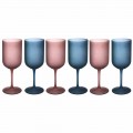 Taças de vinho coloridas em vidro fosco com efeito de gelo 12 peças - Norvegio