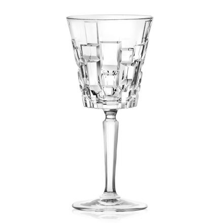 Vinho Eco Cristal com Decoração de Luxo ou Copos de Água 12 Peças - Catania Viadurini