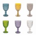 Taças de Vinho ou Água em Vidro Colorido e Decoração Arabesca 12 Peças - Marrocos