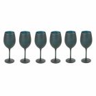 Taças de vinho tinto ou branco em vidro preto Full Service 12 peças - Oronero Viadurini