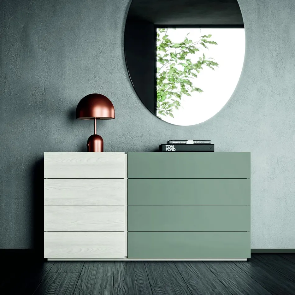 Quarto Completo com 4 Elementos de Design Moderno Fabricado na Itália - Maiorca Viadurini