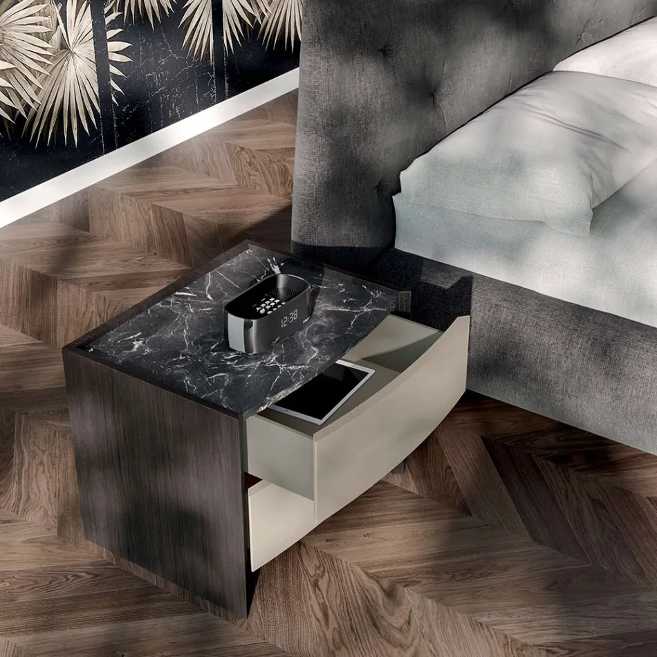 Quarto de estilo moderno com 4 elementos feito na Itália - Calimero Viadurini