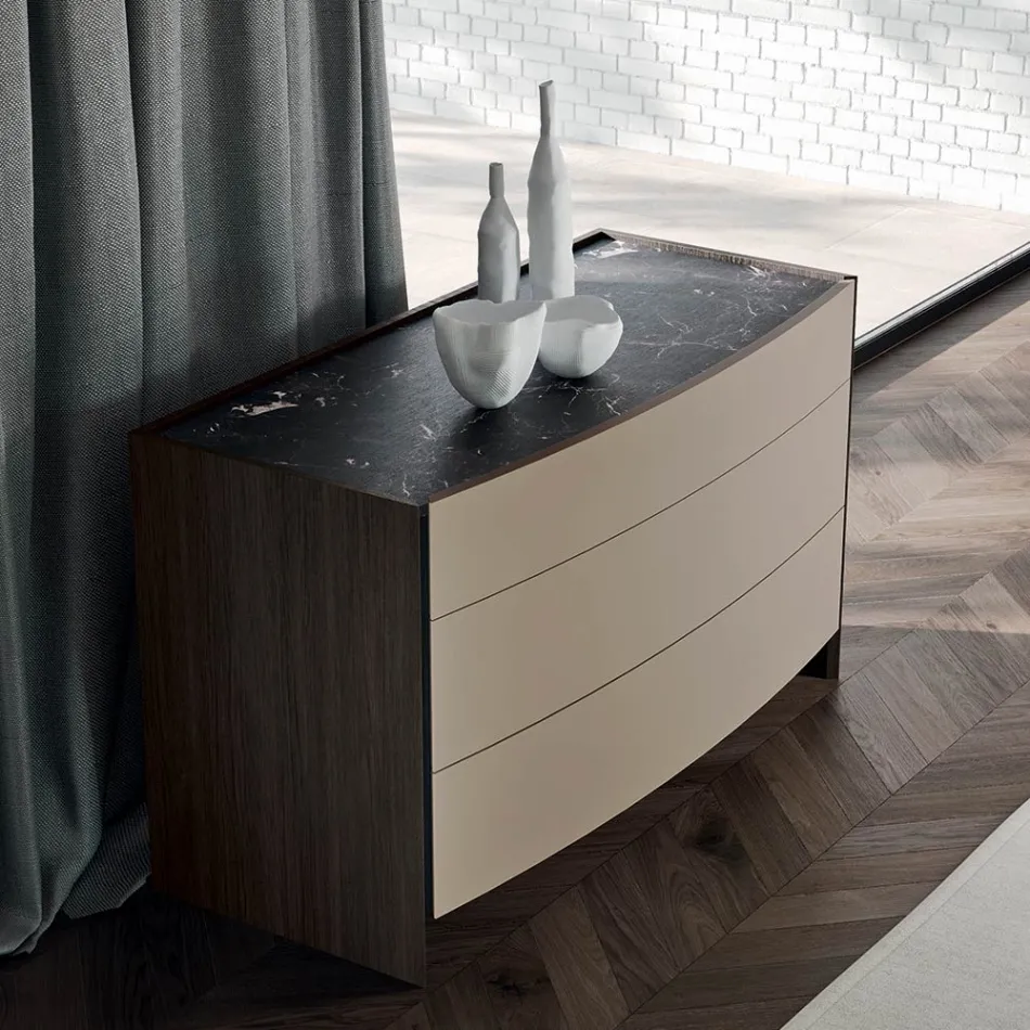 Quarto de estilo moderno com 4 elementos feito na Itália - Calimero Viadurini