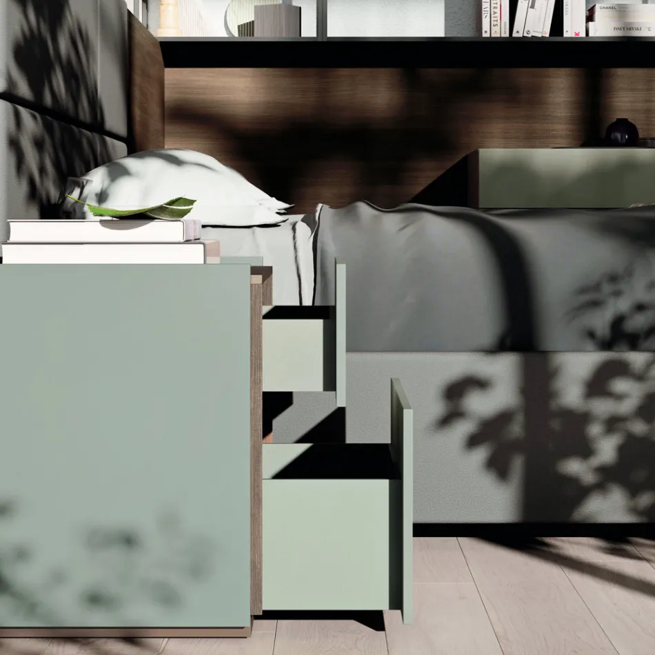 Quarto Duplo com 5 Elementos de Luxo Made in Italy - Esmeralda Viadurini