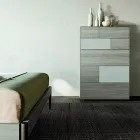 Quarto Moderno com 4 Elementos em Estilo Moderno Fabricado na Itália - Lusinda Viadurini