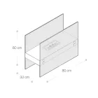 Lareira de Piso Bioetanol em Metal Branco e Vidro Temperado - Timon Viadurini