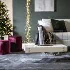 Lareira de Piso Bioetanol em Metal Branco e Vidro Temperado - Timon Viadurini