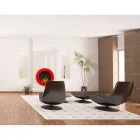 Lareira redonda de bioetanol de parede design em aço pintado - Trenton Viadurini