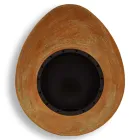 Lareira a bioetanol de parede em aço pintado de design oval - Guiscard Viadurini