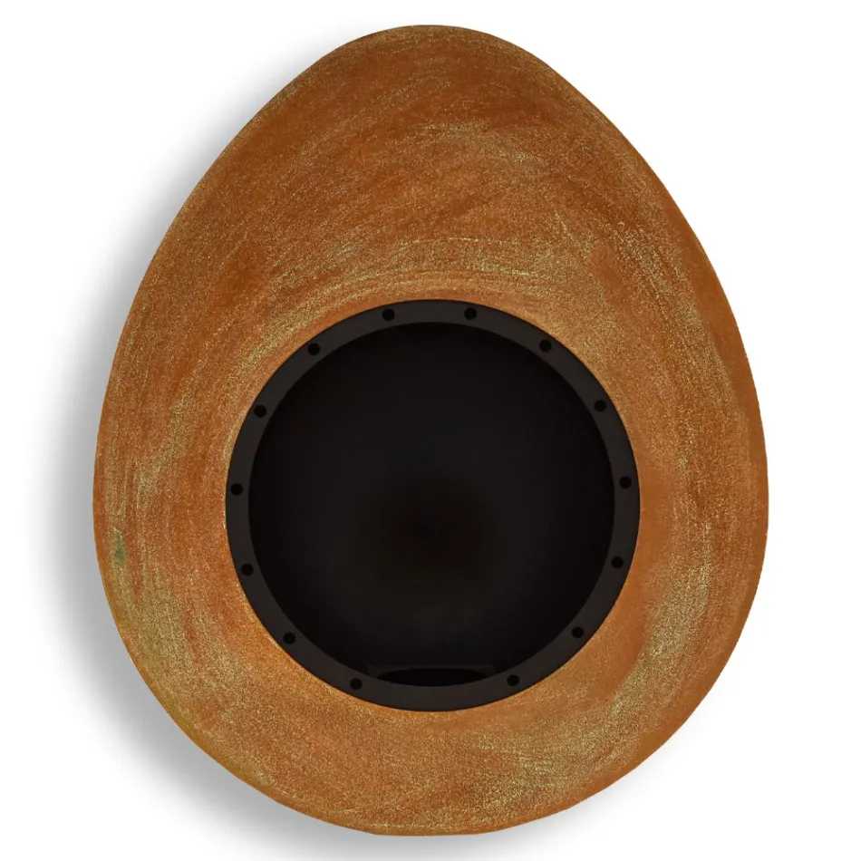 Lareira a bioetanol de parede em aço pintado de design oval - Guiscard Viadurini