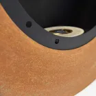 Lareira a bioetanol de parede em aço pintado de design oval - Guiscard Viadurini