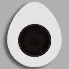 Lareira a bioetanol de parede em aço pintado de design oval - Guiscard Viadurini