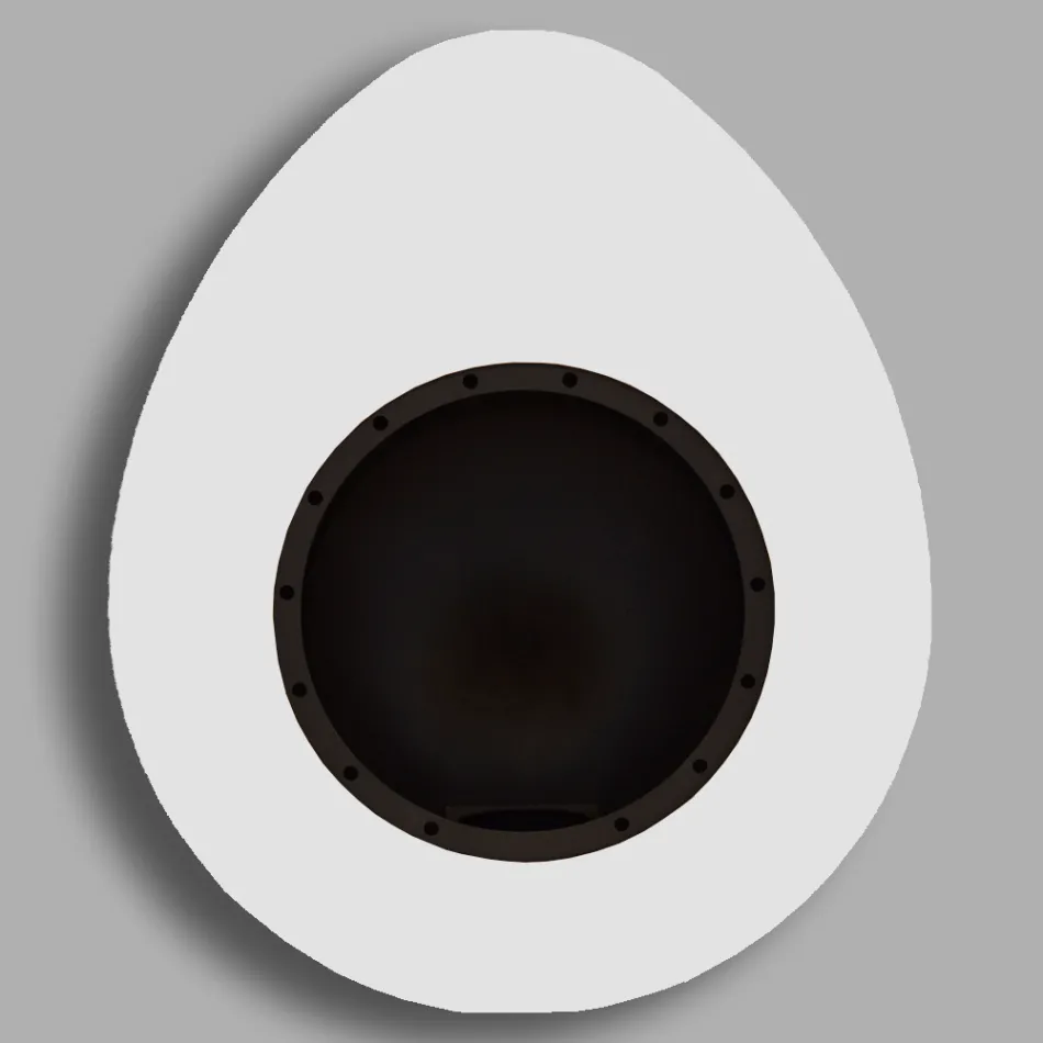 Lareira a bioetanol de parede em aço pintado de design oval - Guiscard Viadurini