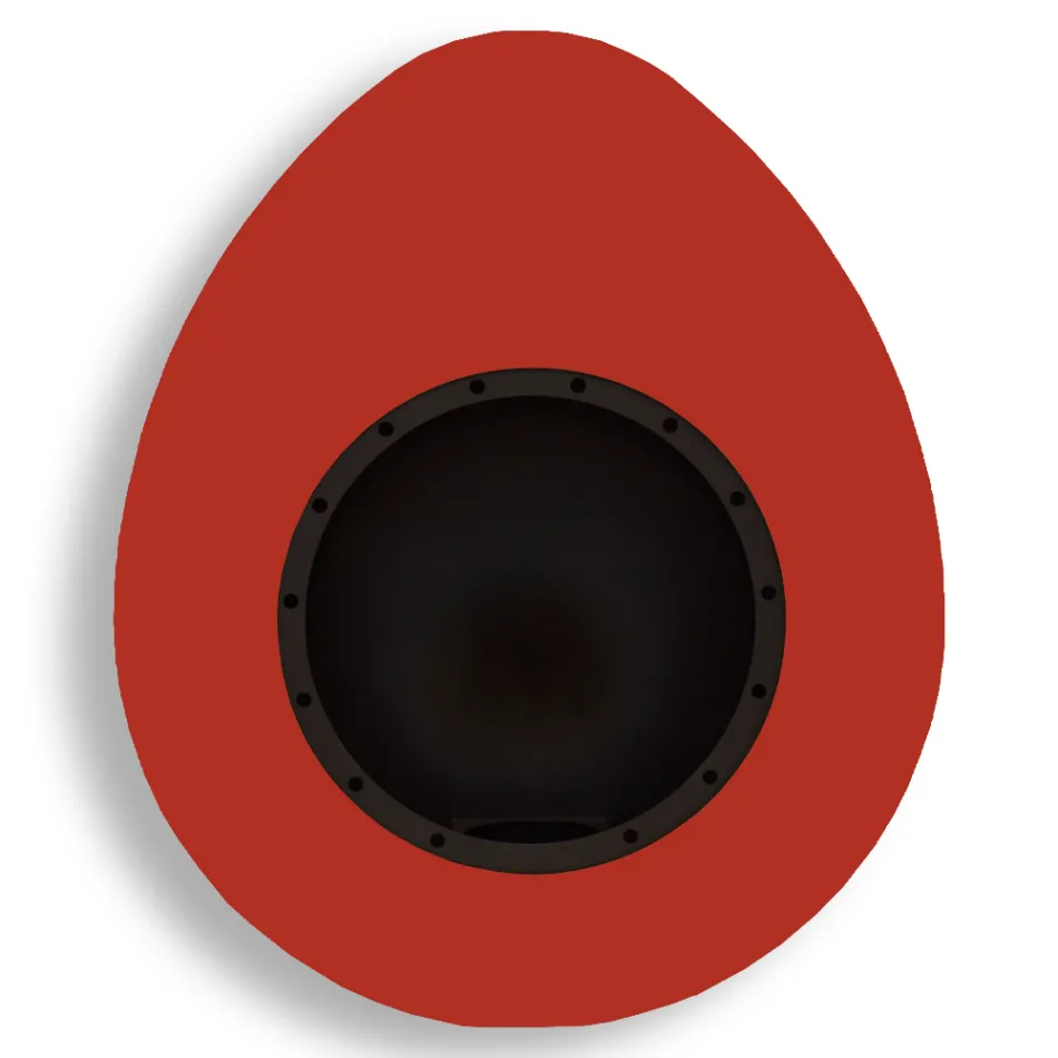 Lareira a bioetanol de parede em aço pintado de design oval - Guiscard Viadurini