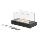 Lareira de mesa a bioetanol em vidro temperado e metal - prata Viadurini