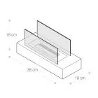 Lareira de mesa a bioetanol em vidro temperado e metal - prata Viadurini