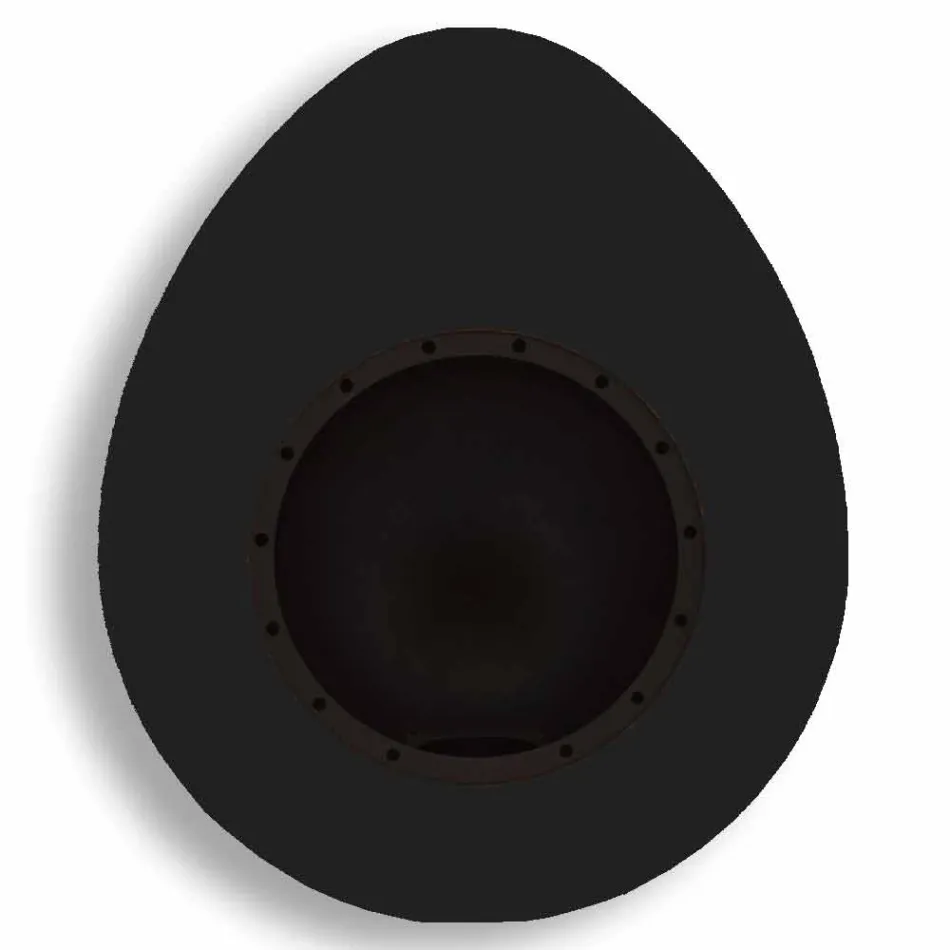 Lareira a bioetanol em parede de design oval de aço pintado - Guiscard Viadurini