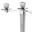 Candelabro de luxo com 3 filas em metal prateado com brilho - Sbrillo Viadurini