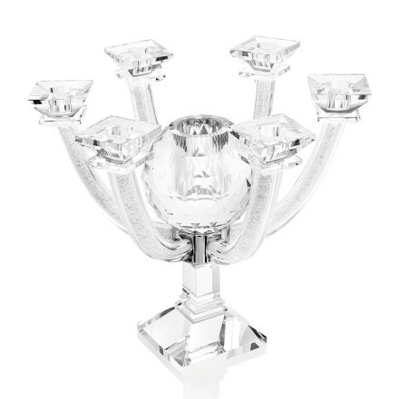 Candelabro de cristal com strass design italiano de luxo 7 chamas - Maike Viadurini